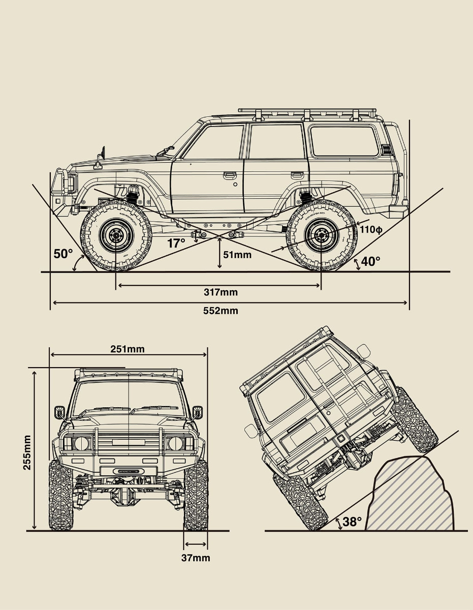 KYOSHO KC10 TOYOTA LAND CRUISER 60 CRAWLER 4WD 1:10
