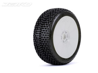 Jetko Dirt Slinger Super Soft 1:8 Buggy Pre-glued on White Rims (2 szt.) JK1005SSGW