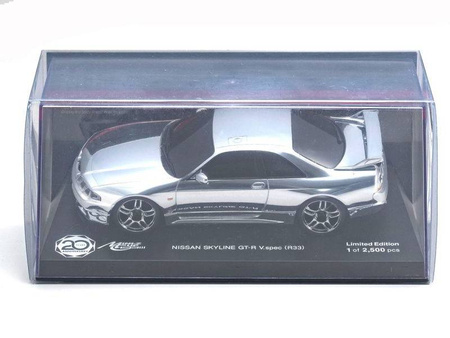 ASC MA020S Mini-Z CUP 20th Anniversary NISSAN SKYLINE GT-R V.Spec (R33) Chrome Silver MZP438CS