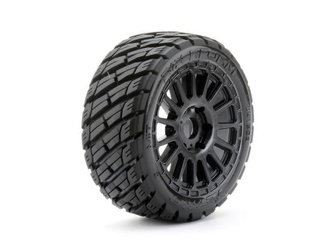 Jetko EX Rockeform 1:8 Buggy Belted Tyre Black Wheels 17mm Hex (2 szt.) JK1503RB