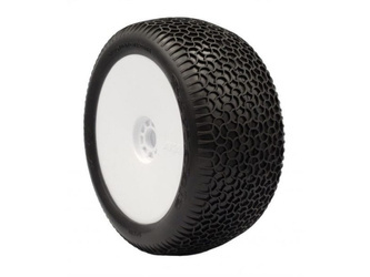 AKA 1:8 Scribble Truggy Tyre Super Soft Longwear on white Evo Wheels (2 sztuki) AKA14130QRW