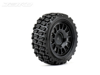 Jetko EX Couragia 1/10 Touring/Rally Tyre Black Wheel 12mm Hex (4 sztuki) JK3202RB