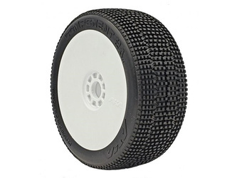 AKA Component 2AB 1:8 Buggy Tyre Medium LW on white rims (2) 14032ZRW