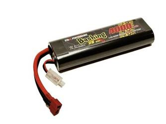 Pink Bashing LiPo 2S 7.4V-4000-50C (Deans) 139x47x25mm 240g Round PP3-2S4000-D