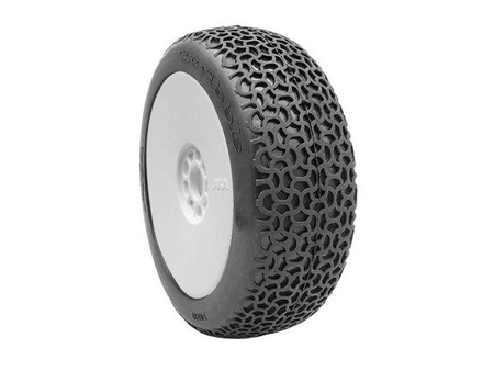 AKA Scribble 1:8 Buggy Tyre S-Soft Longwear on white Evo Wheel (2) 14030QRW