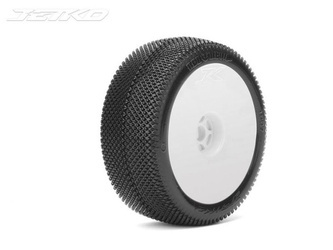 Jetko Red Devil Composite Soft 1:8 Buggy Pre-glued on White Rims (2 szt.) JK1007CSGW