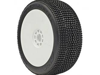AKA Component 2BA 1:8 Buggy Tyre Super Soft LW on white rims (2) 14032BQRW