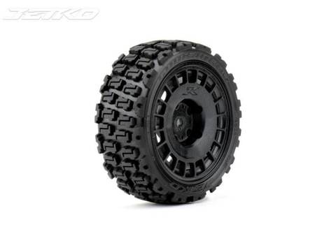 Jetko EX Couragia 1/10 Touring/Rally Tyre Black Wheel 12mm Hex (4 sztuki) JK3202RB