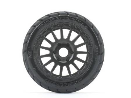 Jetko EX Rockeform 1:8 Buggy Belted Tyre Black Wheels 17mm Hex (2 szt.) JK1503RB